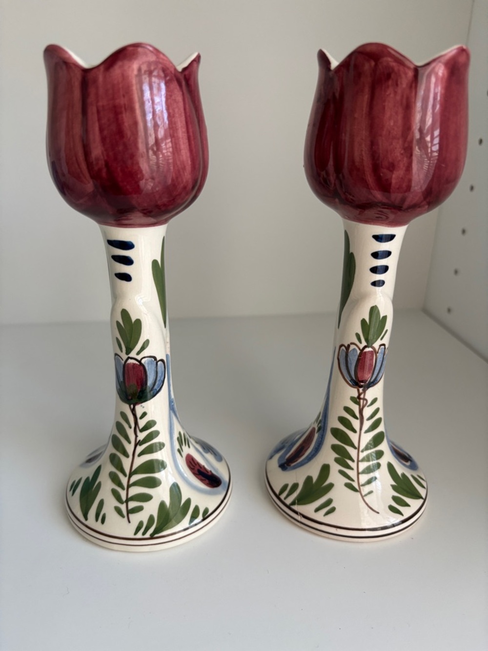 Hand painted Dutch Candlesticks from Amsterdam - Picture 3 of 5